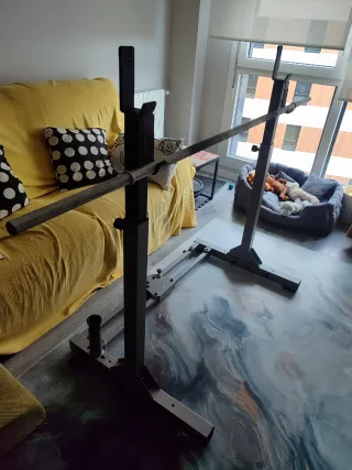 Rack + Barra 7,5kg 28mm + 2 Discos 20kg (Domyos)