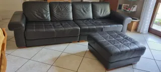 Divano Artigianale in Pelle TESTA DI MORO