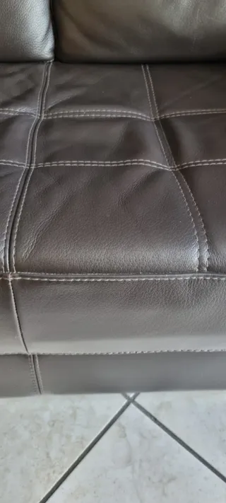 Divano Artigianale in Pelle TESTA DI MORO