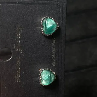 Pendientes Corazón Cristal Esmeralda