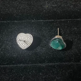 Pendientes Corazón Cristal Esmeralda