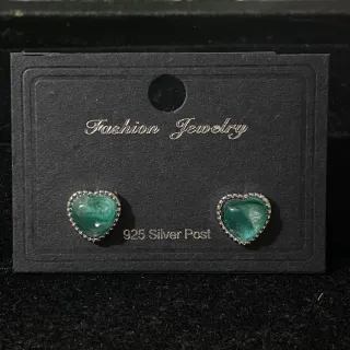 Pendientes Corazón Cristal Esmeralda