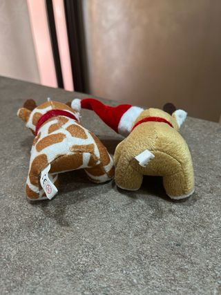 Set 2 portachiavi natalizi di peluche