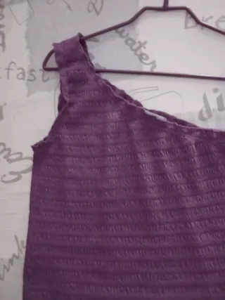 Top Morado un hombro Descubierto