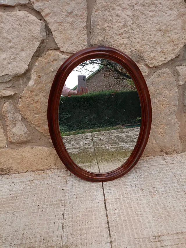 Specchio Ovale in Legno
