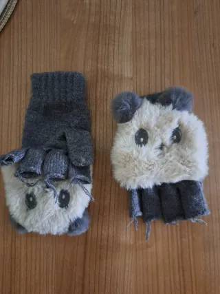 Guantes de oso panda invierno
