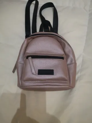 Bolso Mochila Rosa Metálico