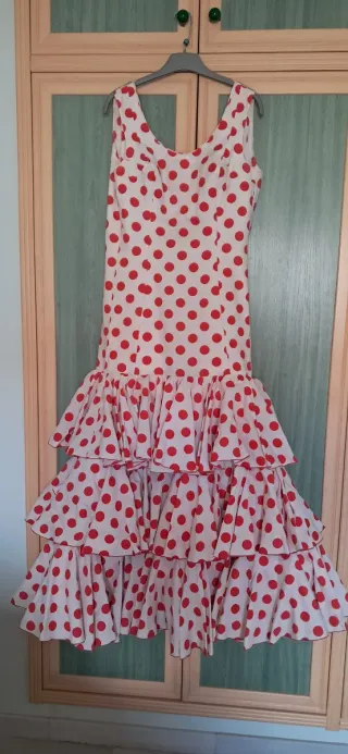 URGE VENTA Vestido Flamenca Gitana Lunares Rojo