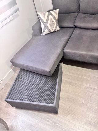 Sofá modular chaise longue gris