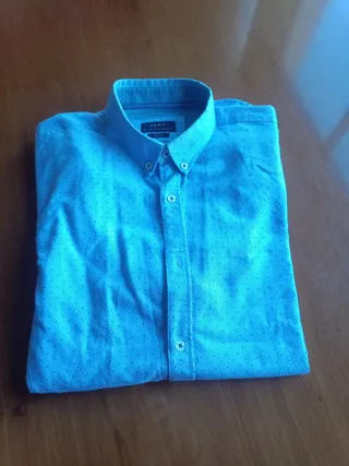 Camisa de vestir Zara Slim Fit azul M