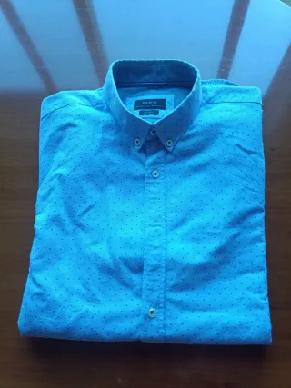 Camisa de vestir Zara Slim Fit azul M