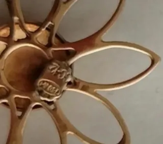 Cadena y Colgante Oro  18k.750 Nácar Flor