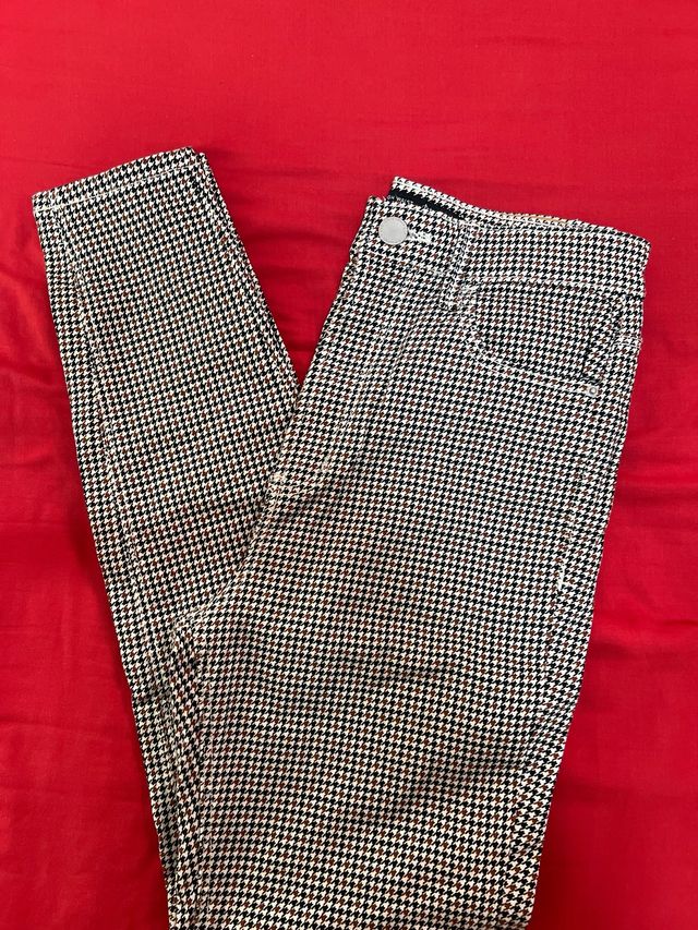 Pantalones largos con estampado pata de gallo
