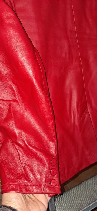 Americana Blazer de Piel Roja