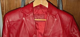 Americana Blazer de Piel Roja