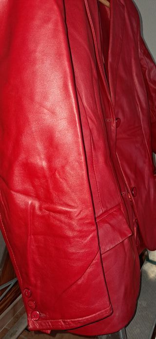 Americana Blazer de Piel Roja