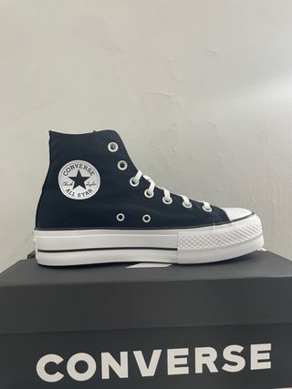 Converse plataforma negras mujer