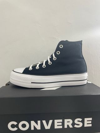 Converse plataforma negras mujer