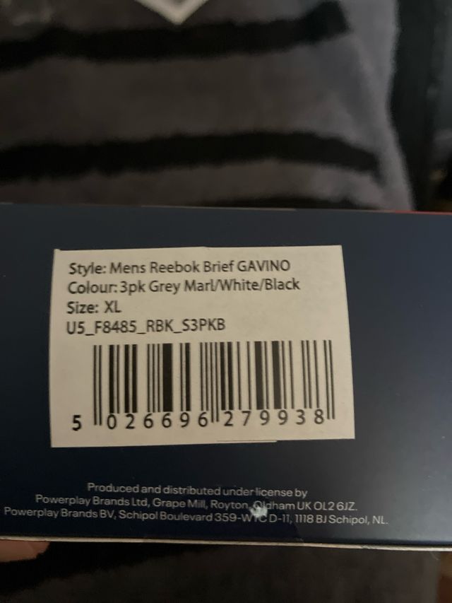 Pack 3 Slips Reebok Algodón Elastano