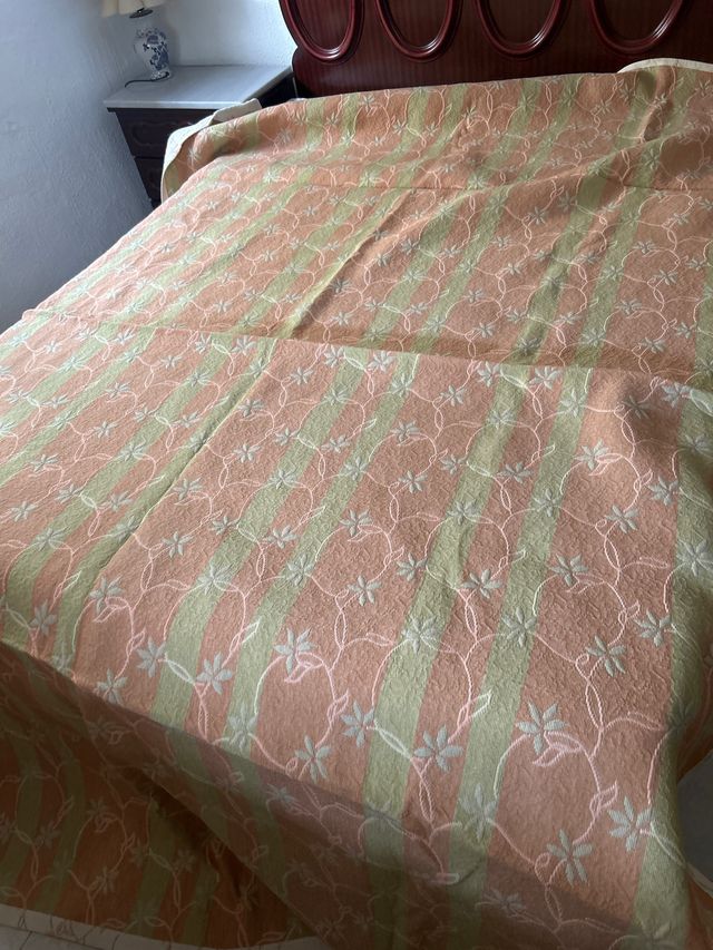 Colcha Cama 90 Rayas Flores