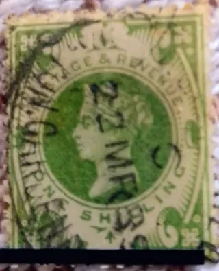 Sello Postage & Revenue verde