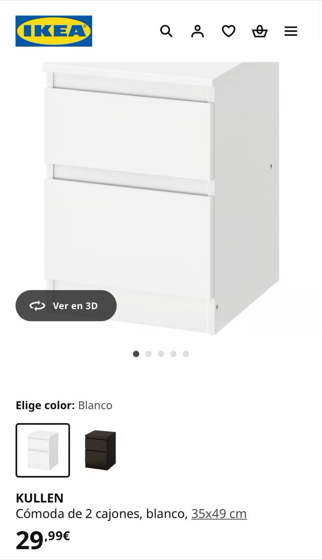 2 Mesitas de noche Kullen Ikea 35x49 cm.