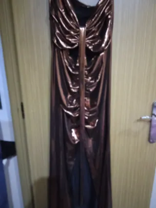 Vestido largo metalizado M