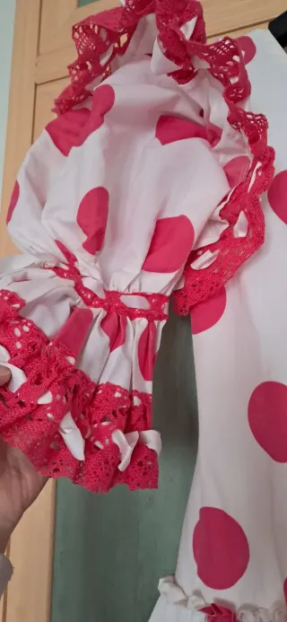 URGE VENTA Traje Flamenca Gitana Lunares Fucsia