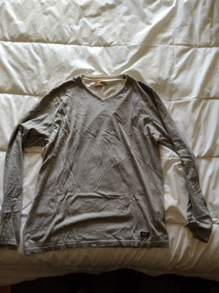 Camiseta Springfield Manga Larga Gris Talla M