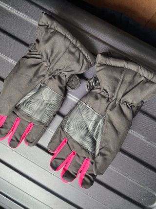 Guantes negros y rosas Talla de niño