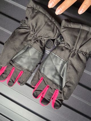 Guantes negros y rosas Talla de niño