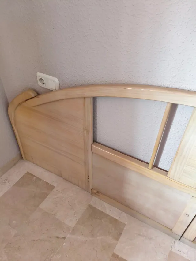 Cabecero cama matrimonio madera decapado
