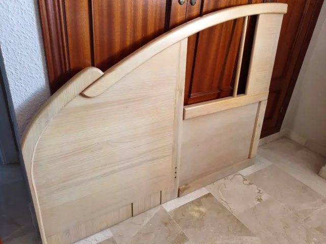 Cabecero cama matrimonio madera decapado