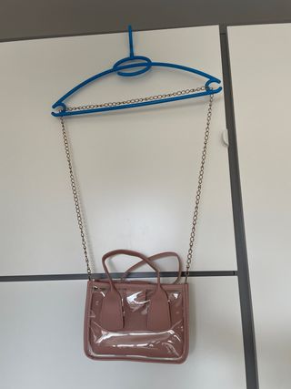 Bolso rosa pequeño transparente