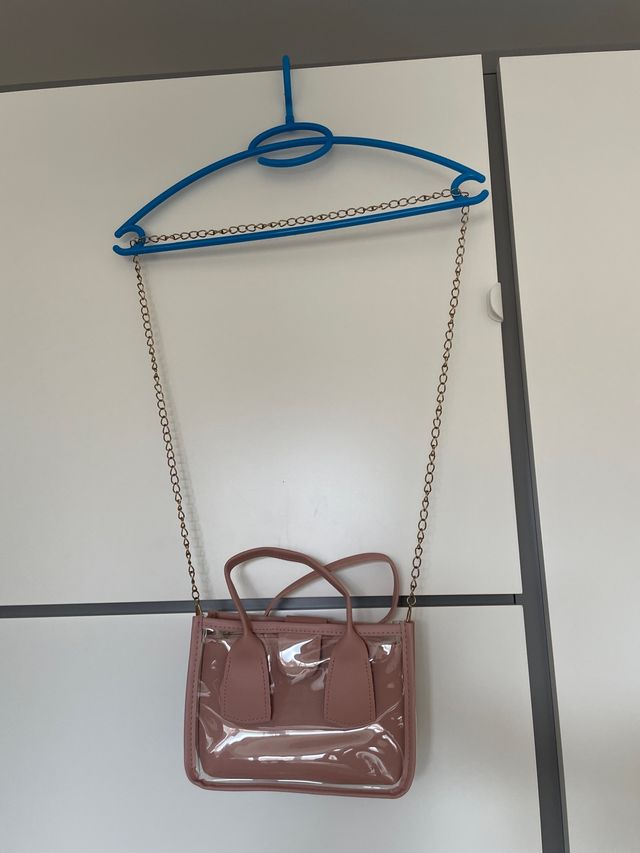 Bolso rosa pequeño transparente