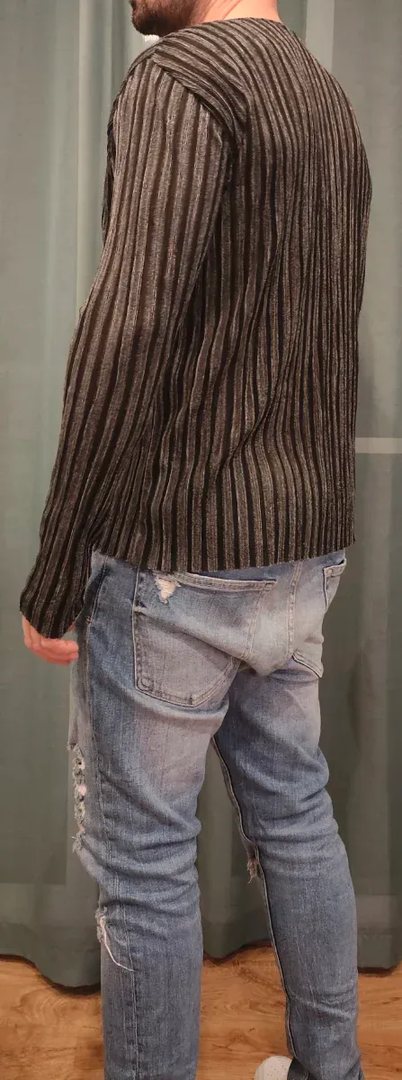 Camiseta Zara Talla L Rayas Viscosa Transparente