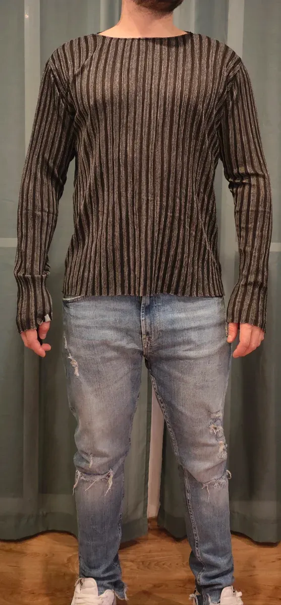 Camiseta Zara Talla L Rayas Viscosa Transparente