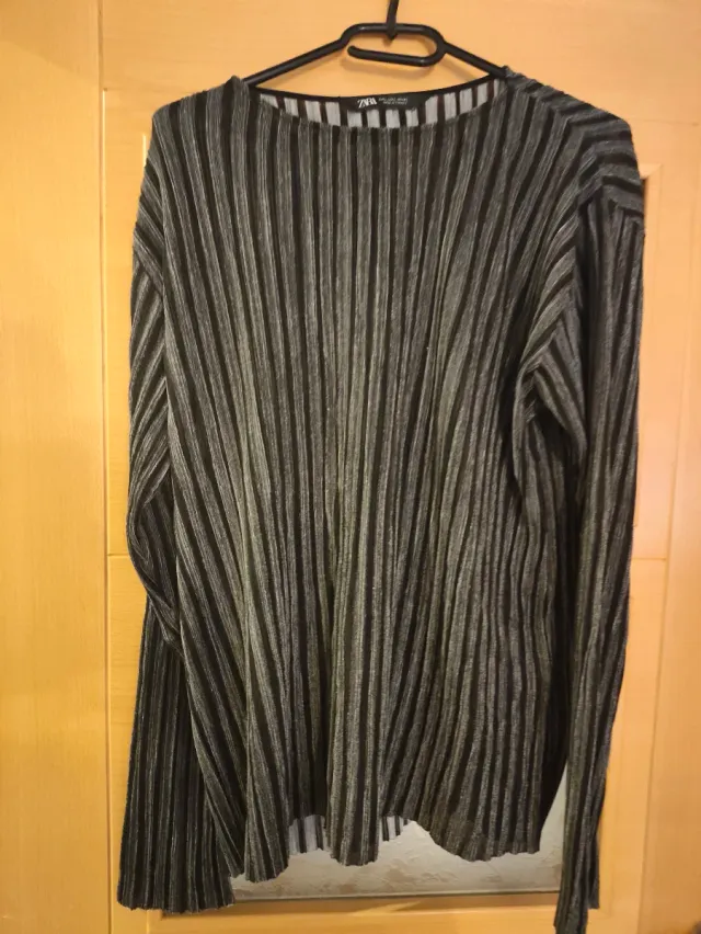Camiseta Zara Talla L Rayas Viscosa Transparente