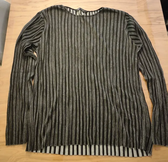 Camiseta Zara Talla L Rayas Viscosa Transparente