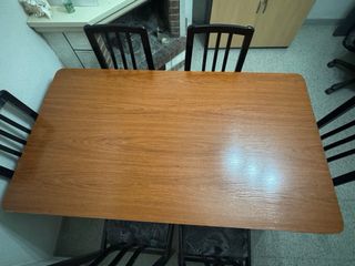 Mesa extensible madera + 6 sillas