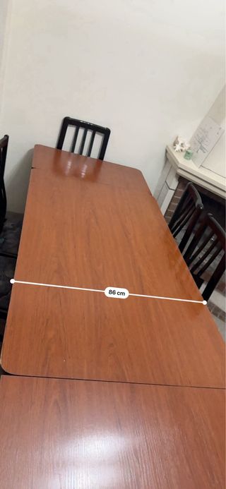 Mesa extensible madera + 6 sillas