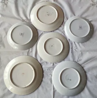 Set 6 Piatti Ceramica Decorati Blu