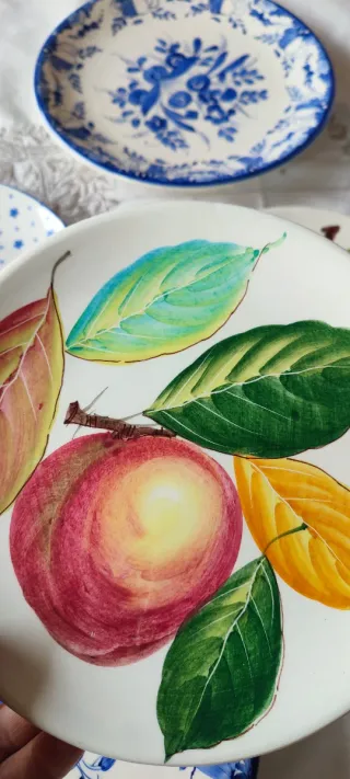 Set 6 Piatti Ceramica Decorati Blu