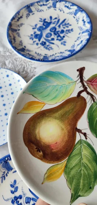 Set 6 Piatti Ceramica Decorati Blu