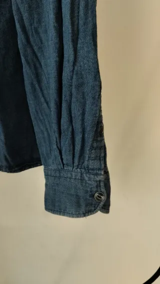 Camisa vaquera con cuello mao