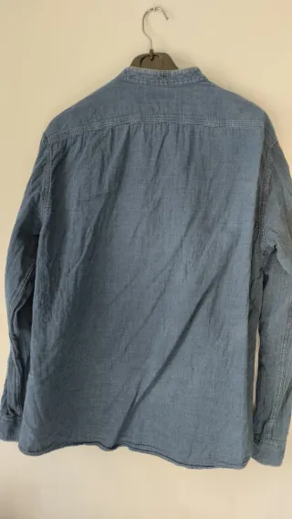 Camisa vaquera con cuello mao