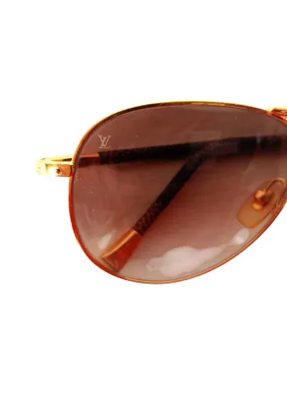 Gafas Aviador Louis Vuitton Marrón y Dorado
