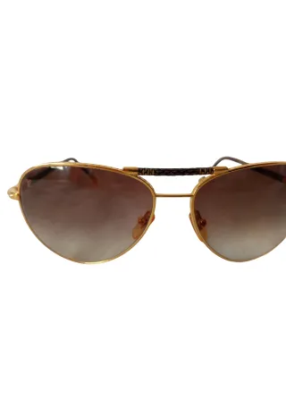 Gafas Aviador Louis Vuitton Marrón y Dorado