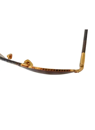 Gafas Aviador Louis Vuitton Marrón y Dorado