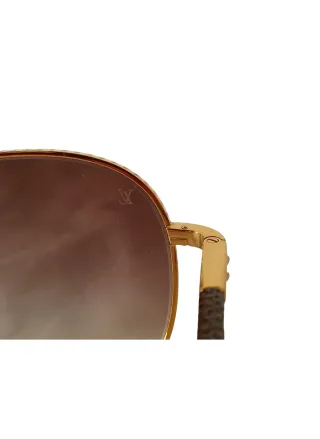 Gafas Aviador Louis Vuitton Marrón y Dorado